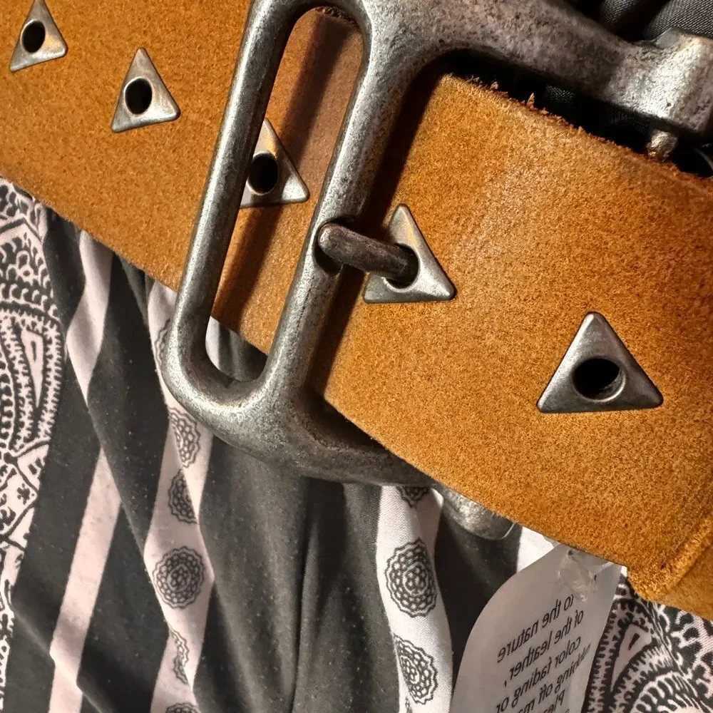 We The Free Tan Belt with Silver Accents